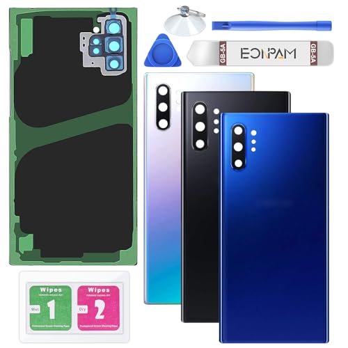 Vitre arrière Samsung Note 10+ bleu N975 couvercle de batterie avec kit de réparation complet lentille