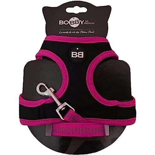 Bobby Extra Small Cat Harness Set, Fuchsia, 3-6 KG, Reflective, Machine Washable, Comfortable, Safe Night Walks