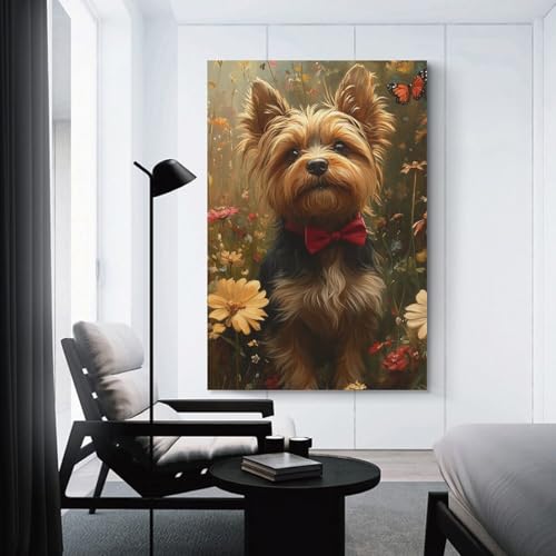 Impression Yorkshire Terrier cadeau idéal décoration murale 50x75cm