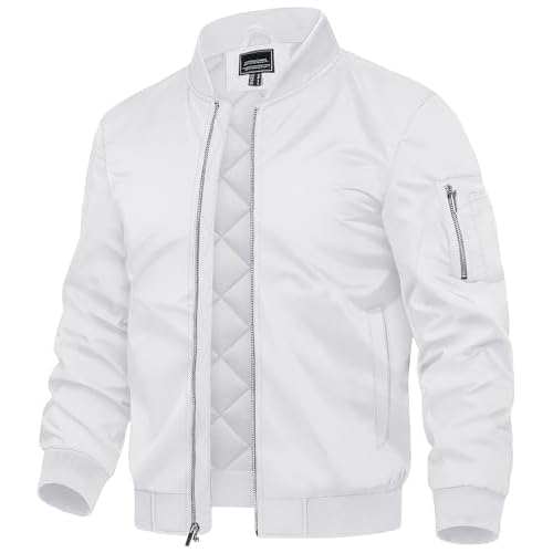 TACVASEN Men’s Bomber Jackets Thermal Quilted Jacket Water Resistant Warm Winter Coats