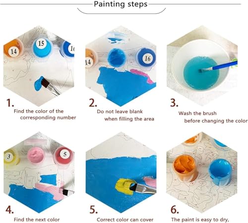 Pintura por números de gato para relajarse en casa manualidad acrílica fácil sobre lienzo 6