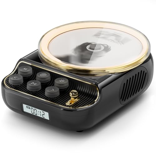 Image of 4 in 1 Retro Portable CD Players with Bluetooth Speakers, FM Radio, Night Light, LCD Display, 4000 mAh Battery, Vintage Radio Built in Dual Speakers Supports USB /AUX /Type-C for Home (Black)