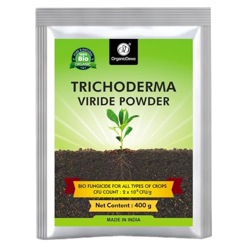 Image of OrganicDews Trichoderma Viride Powder 400 g (2 x 10^8 CFU per Gram) Bio Fungicide for Plants Controls Root Rot /Stem Rot - 400 g