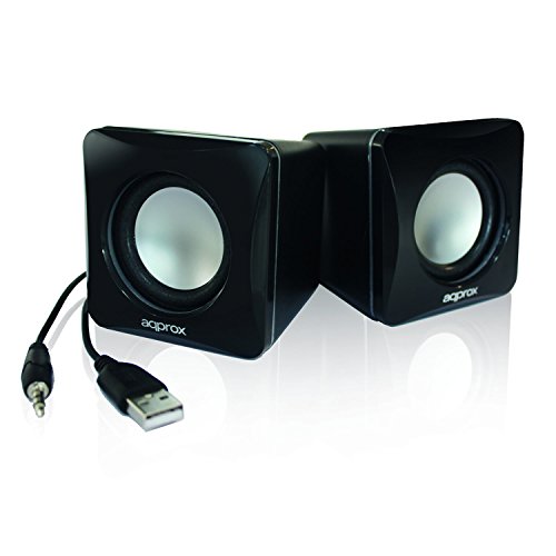 Approx APPSPXLITE - Altavoces con USB (6W), Color Negro