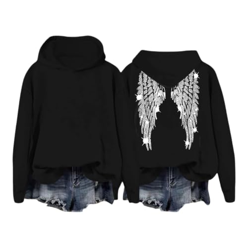 Oversized Sweatshirt for Women Wings Hoodies Trendy Casual Long Sleeve Hoodie Pullover Fall Winter Fashion Clothes - image 7