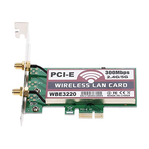 Btuty Placa de rede sem fio WiFi Placa de rede com antenas de alto ganho AP Função 300M PCI-E Adapte