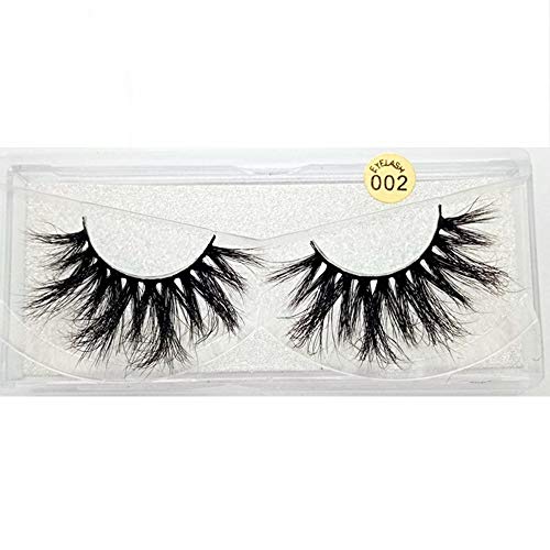 JH Foveam25mm Lashes 3D Mink Hair False Eyelashes Multilayers Dramatic Wispy Fluffy Eyelashes Extension Handmade Reusable Eye Lashes (002)