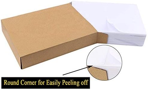 Shipping Label with Rounded Corner, 8.5 x 5.5 Inches Half Sheet Self Adhesive Shipping Address Labels for Laser and Inkjet Printer, 1000 - Image 2