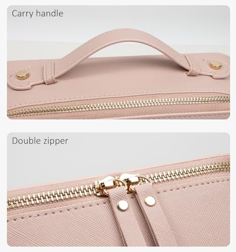 Image of Clear Makeup Bags - TSA Approved Toiletry Bags with Zipper, Makeup Organizer for Carry-on Travel Essentials, Cosmetic Bags for Women & Men (Large Nude)