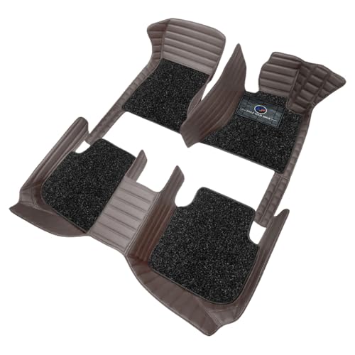Image of Autofurnish Premium 9D Car Mat Full Set for Mahindra XUV 3XO (Automatic) 2024 || Luxury Leather Dual-Stitch Full Set 9D Car Floor Mat || 100% Waterproof || Color : Coffee Coffee