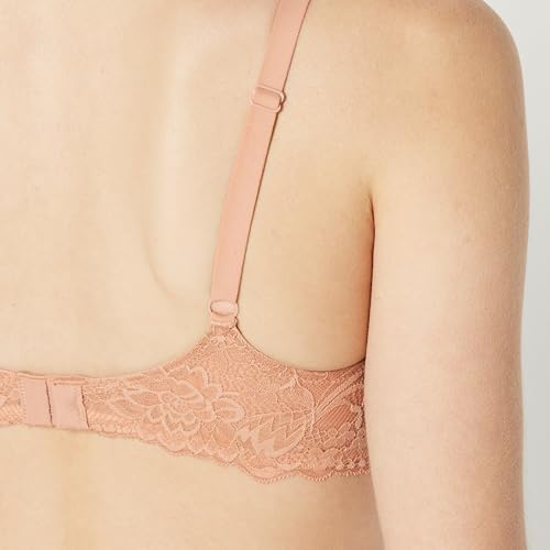 Amazon Essentials Women's Stretch Lace Plunge Bra, Pack of 2, White / Washed Bronze, 36DD - image 4