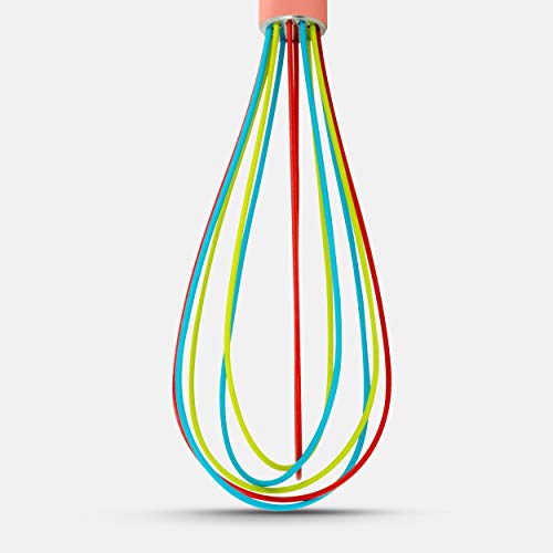ExcelSteel 230 Perfect Durable Gift for Mixing Easy to Clean Up Silicone Tri-Color Whisk, 8\", Rose Gold - Thumbnail 2