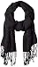 D&Y Women's Solid Oblong Scarf with Lace and Fringe