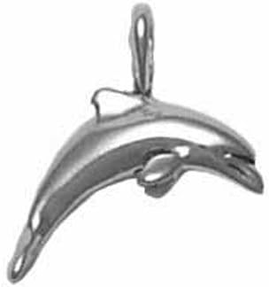 Sterling Silver Solid 3D Dolphin Charm Item #35