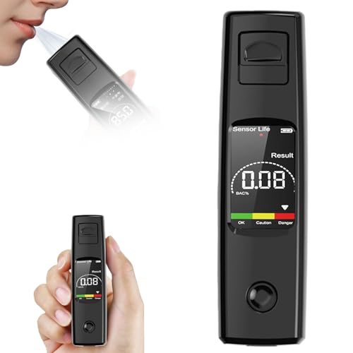 GOMETY Alcoholímetro digital con pantalla LCD, medidor de alcohol portátil profesional para coche, hogar y fiestas, color negro