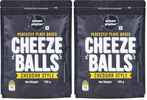 Image of Urban Platter Cheese Balls, 100 grams (Cheddar Flavour, Plant-Based Snack) (Pack of 2)