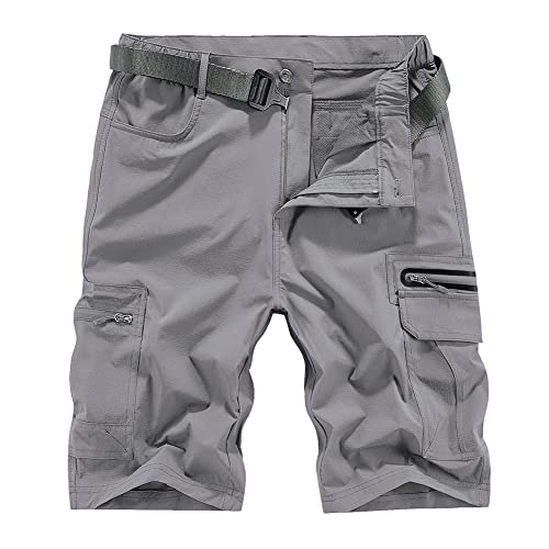 Image of Tactical Workout Shorts for Men Outdoor Casual Quick Dry Hiking Cargo Shorts with Multi Pockets 28-46 (No Belt)