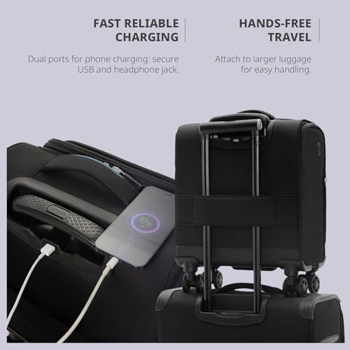 Image of Verage Underseat Carry On Luggage With Spinner Wheels, Jet Black, 14-Inch Compact Pro, Softside