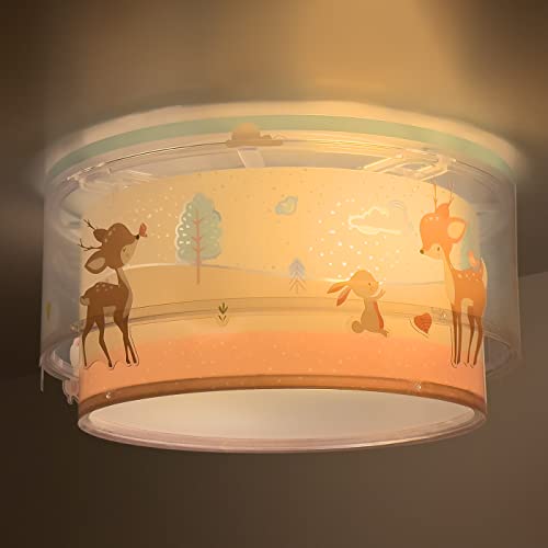 Dalber Loving Deer Lamp, Rosa