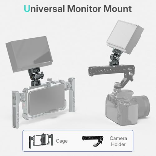 Leaplumin Field Monitor Mount Monitor Holder,1/4\" Screw for 5\" & 7\" Field Monitor Mount Support 360° Swivel &180° Tilt Adjustment,Aluminum Camera Monitor Mount for Camera/Phone Cage