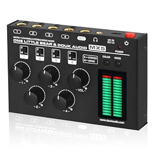 4-channel mixer supports stereo and mono: MX5 audio mixer with 4 groups of 6.35/3.5mm inputs and 1 group of 6.35/3.5mm output, compatible with most audio devices such as CD players, computers, phones, preamp, amp etc. Each channel supports independen...