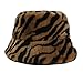ZZALLL Cappello da Pescatore con Stampa Leopardata Vintage da Donna Cappello Invernale in Peluche sfocato - Strisce + Cammello