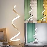 Regulable de 3 colores: la lámpara de mesa LED en espiral puede ajustar fácilmente el nivel de brillo de la luz a través del botón, luz cálida (0-2700 K), luz natural (2700 K-5500 K), luz blanca (5500 K-6500 K), puede satisfacer diferentes necesidades de iluminación, que es muy adecuado para iluminación de fondo y lectura. (El interruptor no tiene función de memoria)