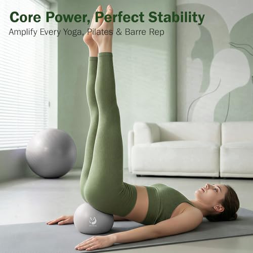 Image of Slim Panda Pilates Ball, 9 Inch Small Exercise Ball, Anti Burst Mini Yoga Ball for Stability, Workout, Barre, Core Strength, Physical Therapy, Balance, Stretching