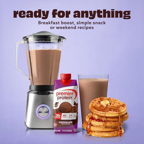 Premier Protein Shake, Chocolate, 30g Protein, No Added Sugar, 24 Vitamins & Minerals to Support Immune Health, 11 fl oz, 4 Pack (Packaging May Vary)