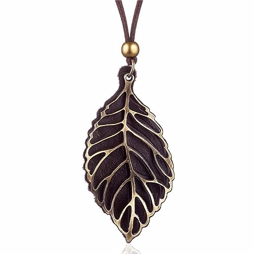 Collier long pendentif feuille pour femmes sublimez un haut uni sans accumulation