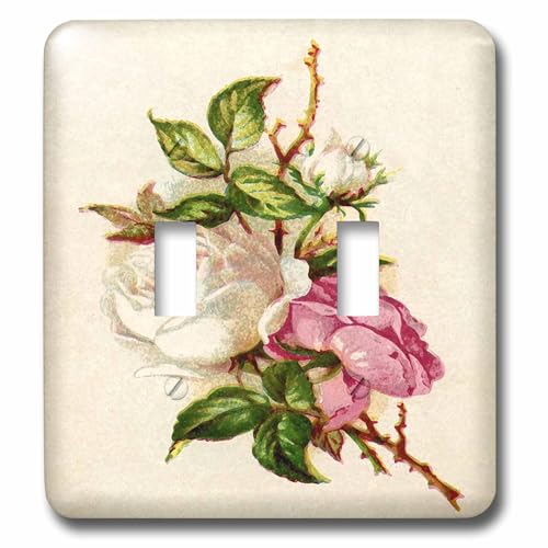 Double interrupteur roses anglaises vintage pour salon romantique 3dRose