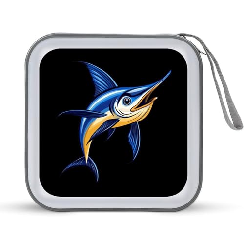 Marlin Swordfish Fish CD Case Portable DVD Holder Storage Organizer for Home Travel