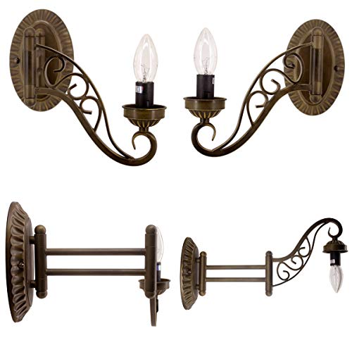 Werfactory Tiffany Wall Sconce Lamp W8L19 Inch Swing Arm Up Down Light Sea Blue Stained Glass Dragonfly Shade S147 Living Room Bedroom Office Study Antique Metal (Sea Blue Dragonfly) #TOP1