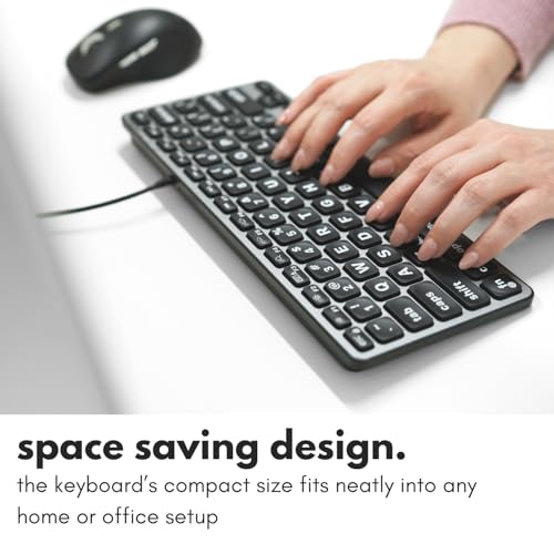 Clavier Mac compact filaire à grands caractères pour simplifier la lecture
