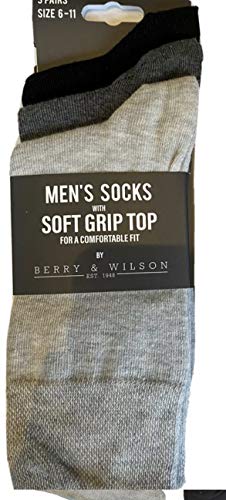 Berry & Wilson *** 6 PAIRS *** MENS LOOSE SOFT GRIP TOP COMFORT FIT SOCKS
