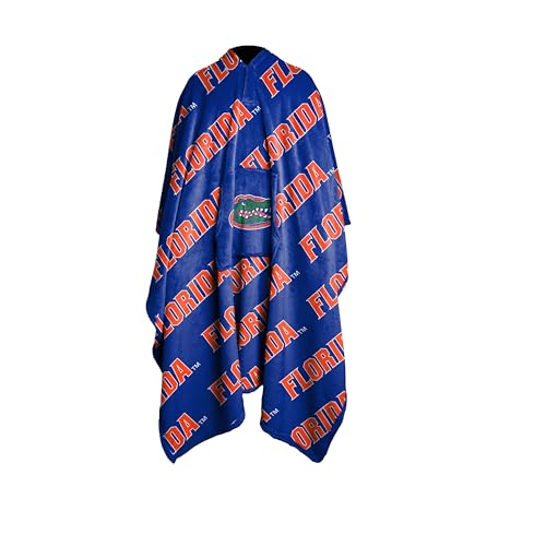 Logo Brands NCAA Florida Gators Wearable Throw Blanket – Oversized Plush Fleece Wrap with Front Pocket | Officially Licensed Design | Cozy Game Day & Stadium Cover-Up