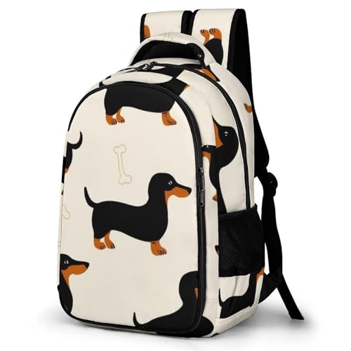 Backpack with Multi-Pocket, Men Women Wiener Dog Doxie Dachshund Weiner Dog Pet Dogs Novelty Portable Lightweight Shoulder Bag, Versatile Large Capacity Backpack