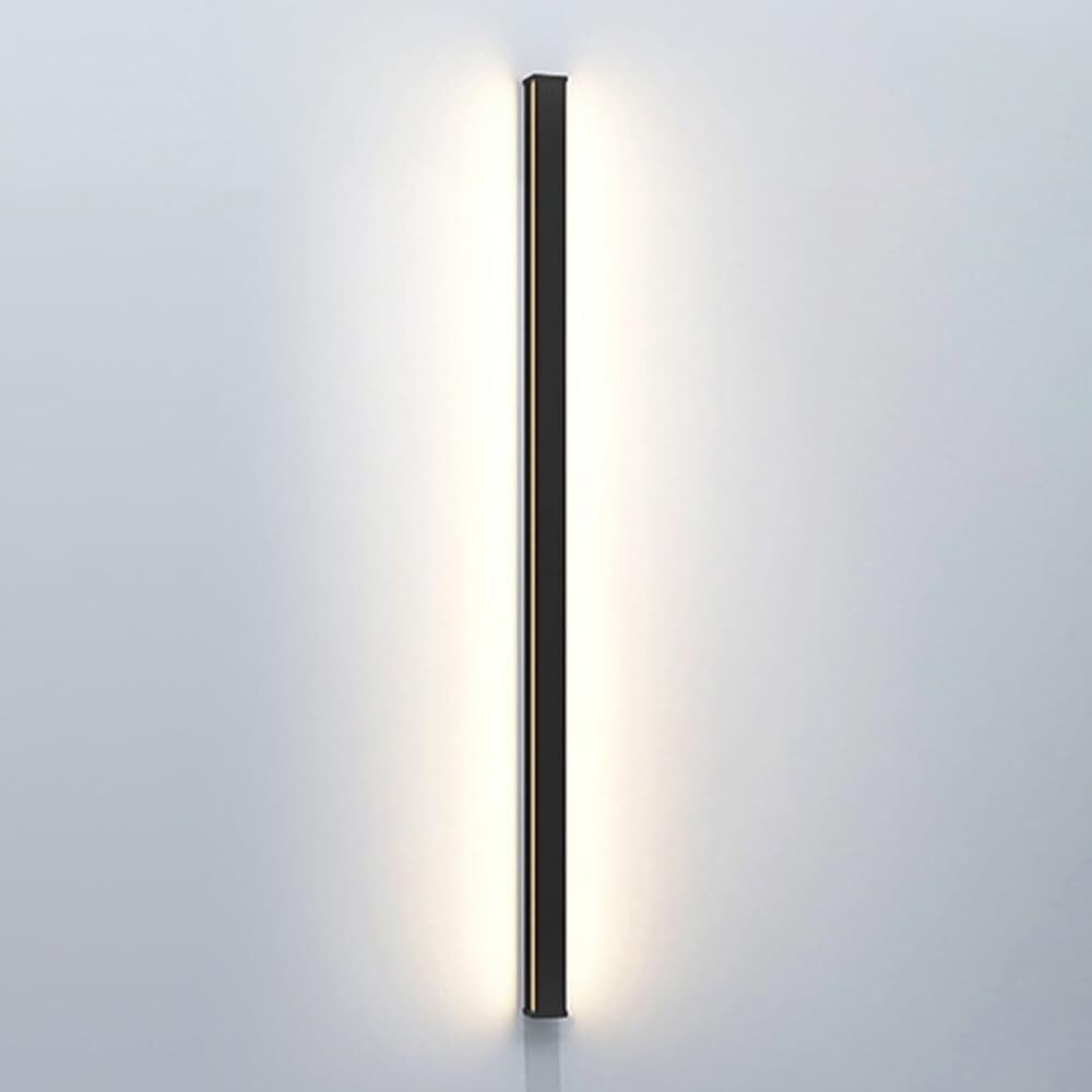 Aplique lineal moderno negro con tira LED de 30 cm para lámpara de pared de sala de estar