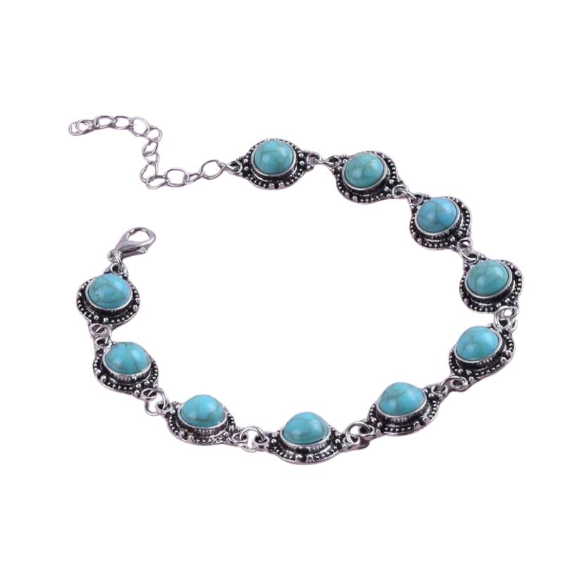 carl vinson Simple Versatile Tassel Chain Lightweight Metal Turquoise Stone Shiny Anklet Foot Ornament | Light blue-picture-35