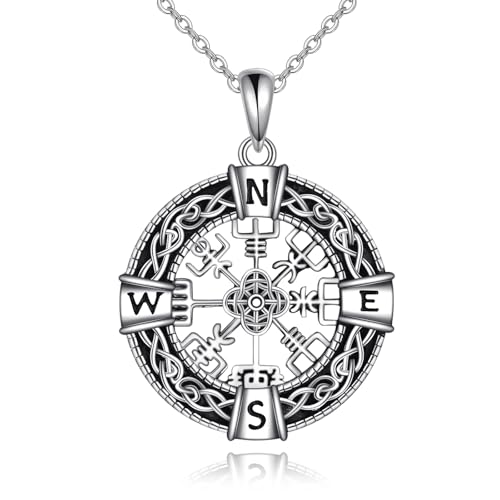 Pendentif boussole celtique homme argent 925 cadeau couple femme