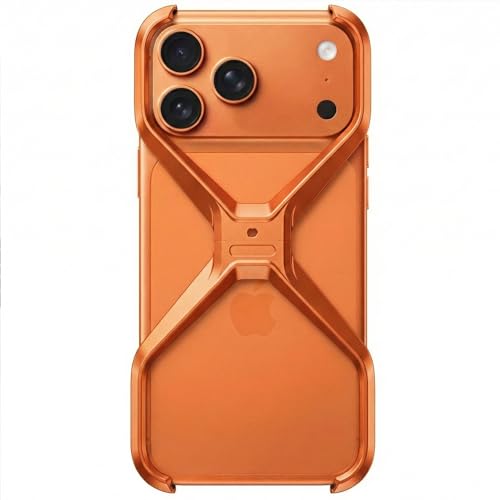 Structure canal flux d air coque iPhone 17 Pro orange bumper fin léger