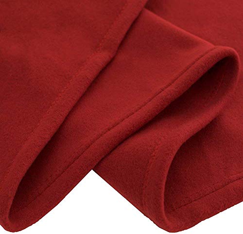 Image of 220 GSM Polar Fleece Single Bed Lightweight Plain Blanket for All Season Travel & Camping, 60x90Inch, Maroon
