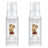 GIOVANNI Professional Foaming Waterless Pet Shampoo - Oatmeal & Coconut Helps Neutralize Odors, Cleanses, Silkens, Controls Static, Freshens Fur - 8 oz (Pack of 2)