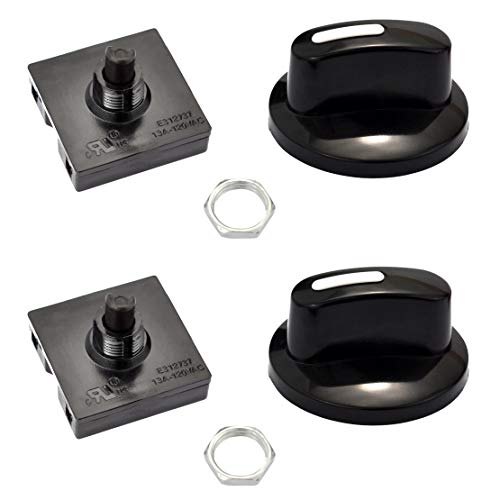 patton fan parts - Rotary Switch 4-Position 3-Speed 13A-125V 10A-250V Fan Heater Speed Selector, 2pcs (Type A)