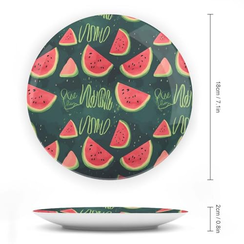 Assiette décorative en céramique imprimée melon avec support pour salon - 3