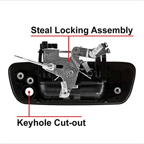 Parts N Go 2004-2012 Colorado Canyon Pickup Truck Tailgate Handle Replacement With Keyhole Cut-Out Black Textured Plastic Rear Exterior - Gm1915118, 25801998 #TOP3