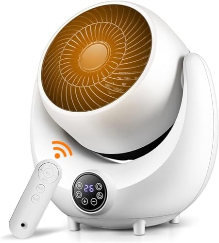 Calentador Eléctrico para Hogar, Calentador Portátil y Calentador Auxiliar, Calentador Eléctrico Oscila Uso Interior con Termostato, Temporizador es de 9 Horas, Control Remoto 9.21