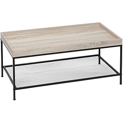 HOMCOM Mesa de Centro Mesa de Salón con Estante de Almacenamiento Cover