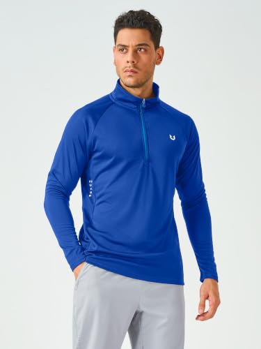 Image of NORTHYARD Men's Quarter Zip Pullover Athletic Running Shirt Long Sleeve | 1 /4 Zip Top, Quick Dry Lightweight, Moisture Wicking Breathable, Reflective Strips, Performance Workout Gym, Hiking Sports