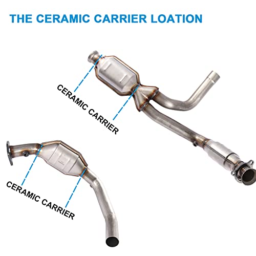 Boardroad Catalytic Converters Direct-Fit Stainless Steel For 09-14 Chevy Silverado Suburban 1500 Tahoe Avalanche / 10-13 Escalade / 09-14 Gmc Sierra 1500 Yukon Xl 1500 #TOP2